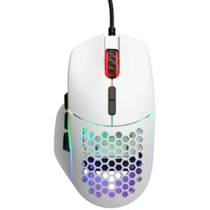 rayihni MODEL I ERGONOMIC MATTE WHITE GAMING MOUSE - 9 PROGRAMMABLE BUTTONS, 9 BUTTON CONFIGURATIONS, ULTRALIGHT WEIGHT, CORE RGB LIGHTING, 19000 DPI (MOBA, MMO, BATTLE ROYALE) (RENEWED) - Image 1